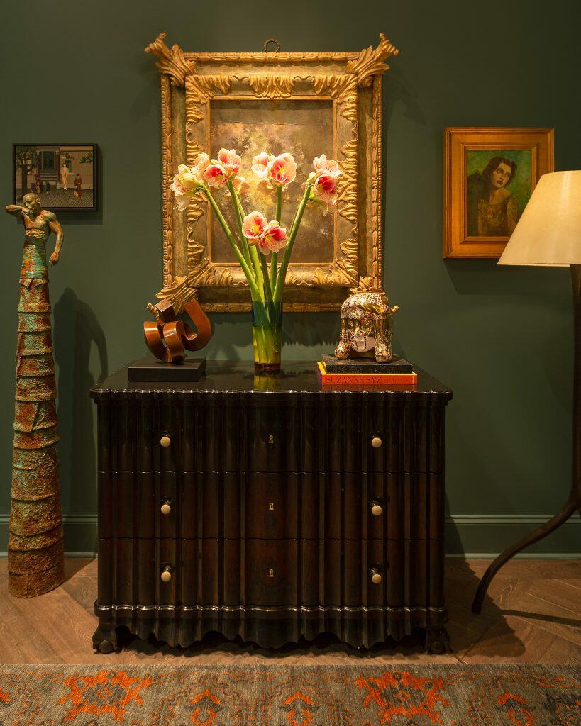 Fine Art Armoire and Golden Frame