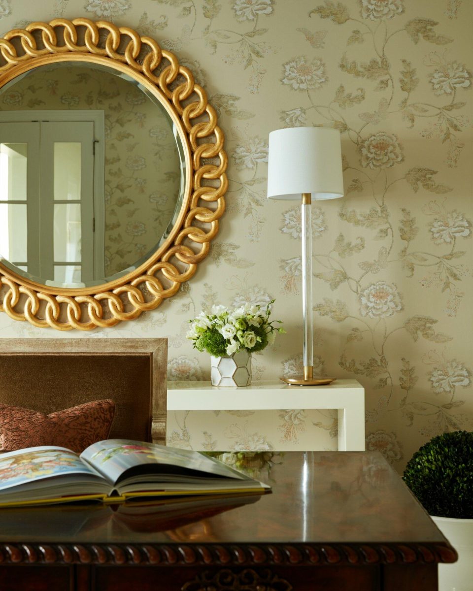 Gold Statement Mirror and Office Decor