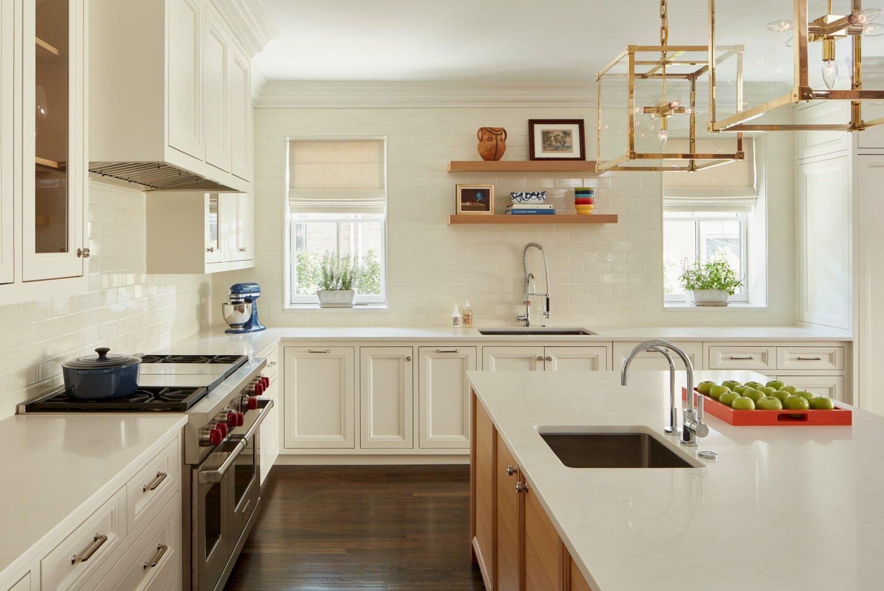 Bright Kitchen in Wicker Park with Large Custom Cabinetry