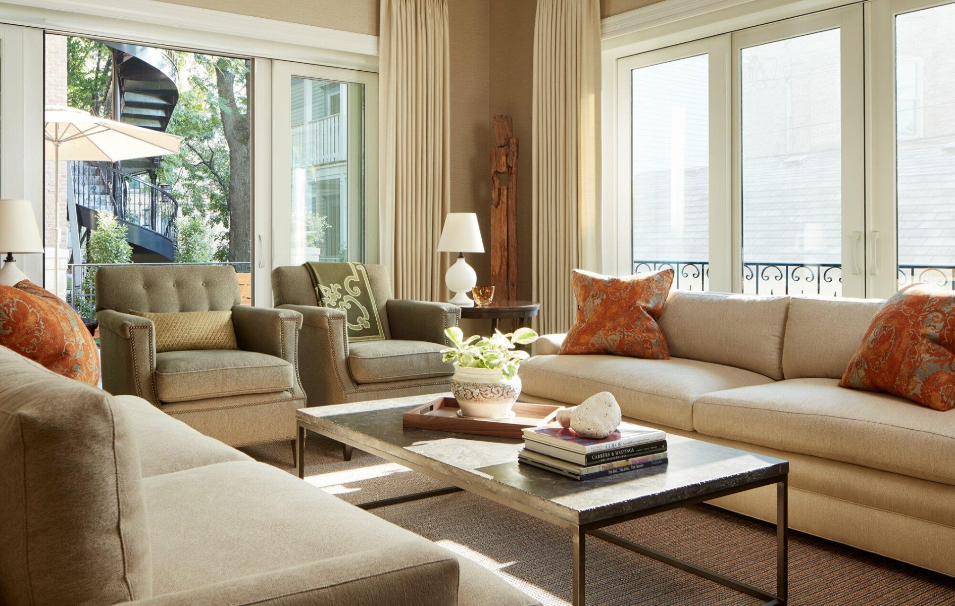 Neutral Sitting Room Design with Natural Light