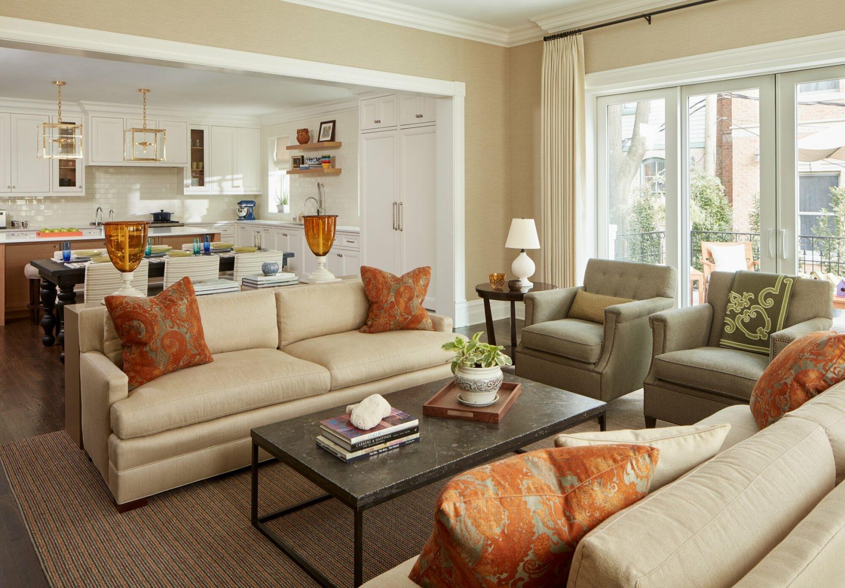 Open Floor Plan Sitting Room and Kitchen in Chicago