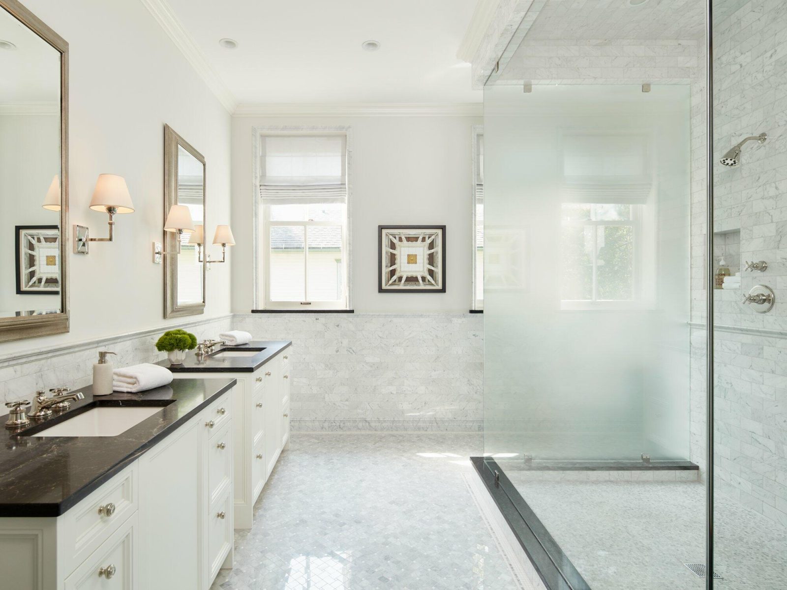 Fresh Bathroom Design with a Double Vanity in Chicago