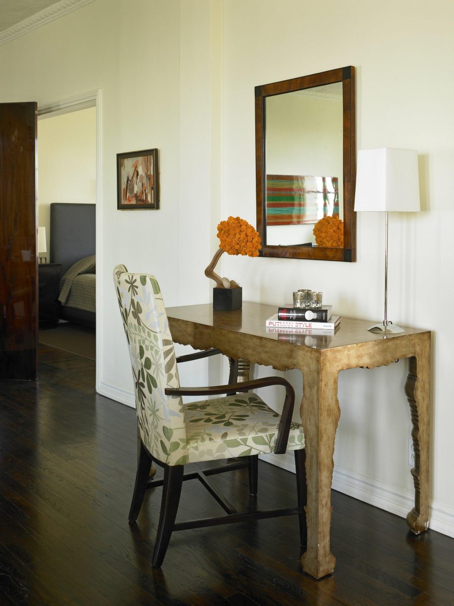 Hallway Desk Decor in California Home