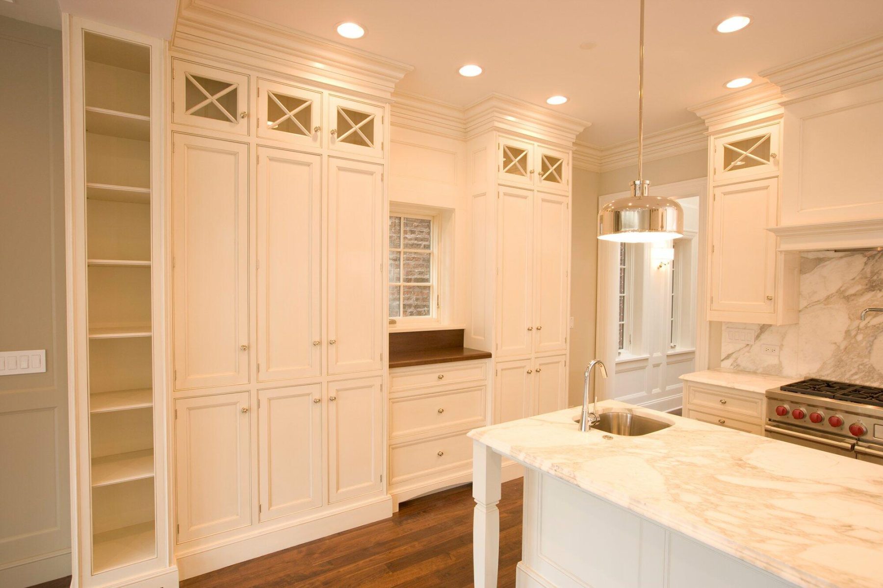 White Kitchen Cabinet Storage Space