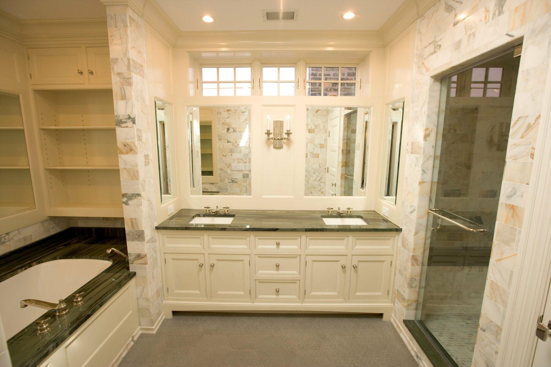 White Bathroom Design In Lincoln Park