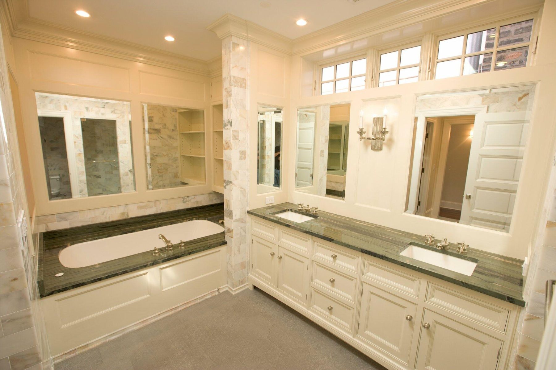 Sophisticated Bathroom With Large Tub