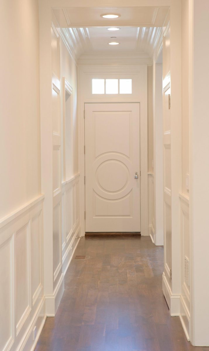 Long Hallway With Chair Rail Molding
